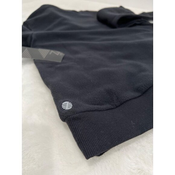 New Z by Zella Kids Size L (10/12) Quarter Zip Fleece Top Black Front Pockets - Picture 7 of 12